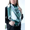 Велика зелена кашемірова хустка косинка в клітину CASHMERE